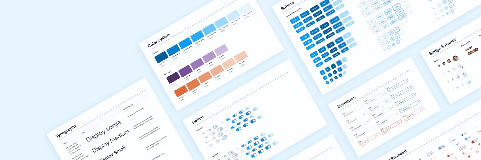 Immagine con alcuni componenti del design system framework